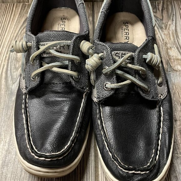 Brand New Women's Sperry Top-Sider Black & Gray Dock Shoes Size 6 - Picture 2 of 6